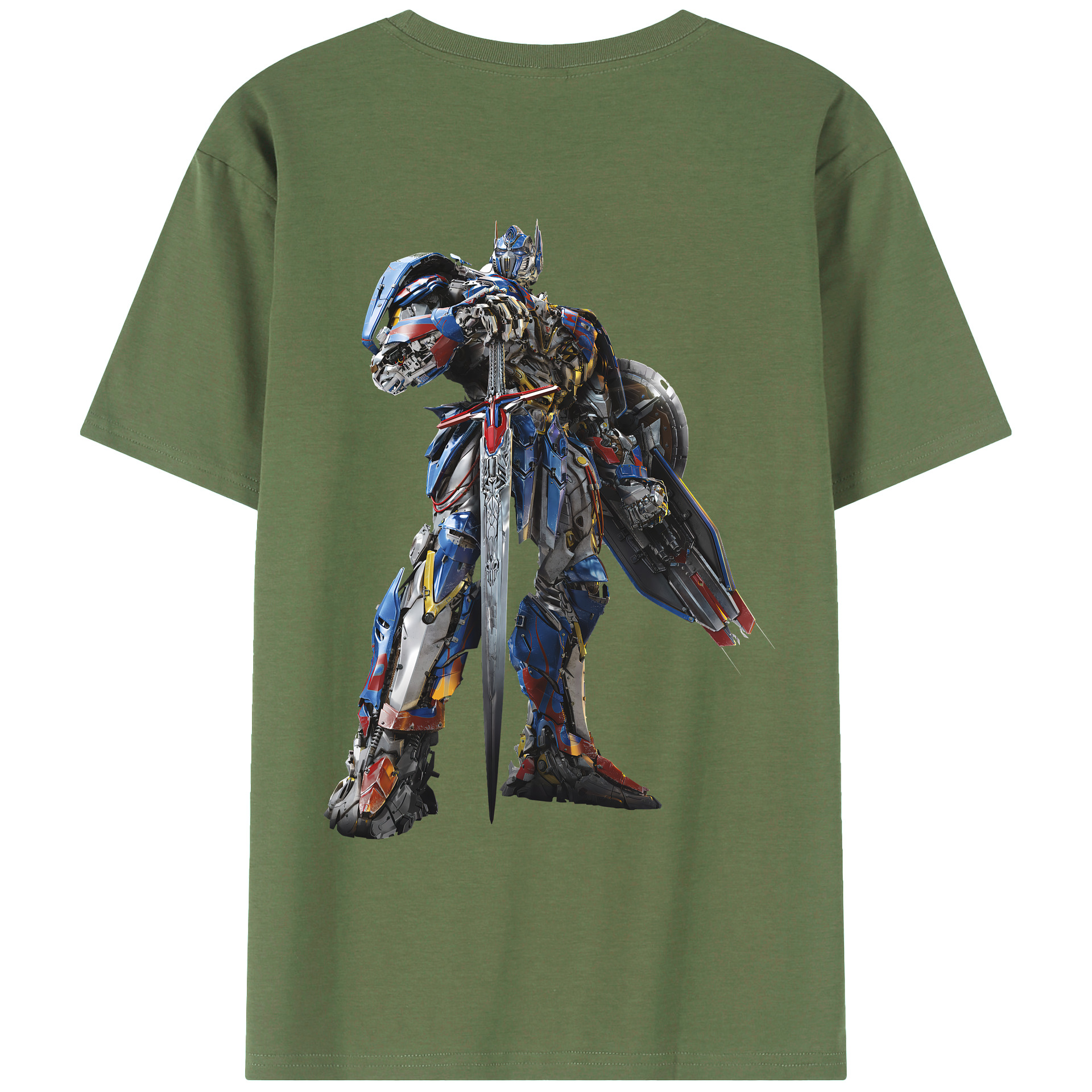 （画像用） Transformers トランスフォーマー 綿100％ メンズ半袖Tシャツ（バックプリント） 通気性